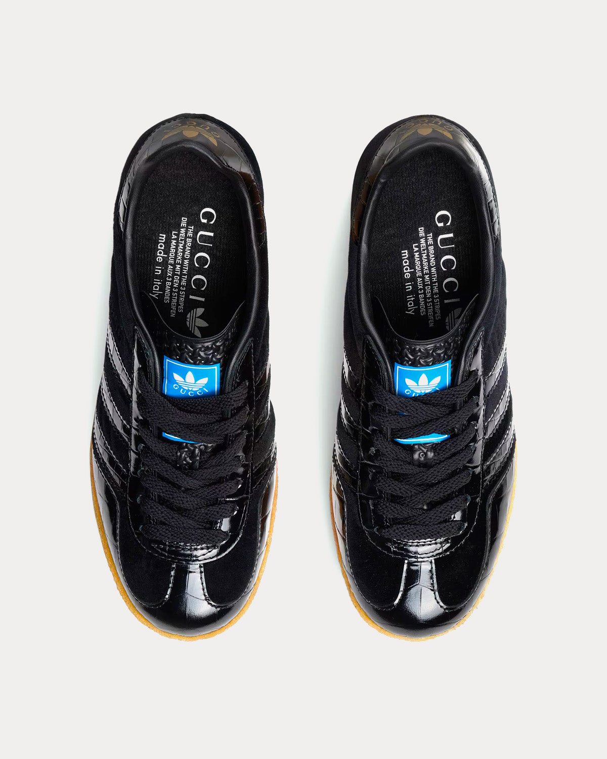 Adidas x Gucci Gazelle Wedge Black Velvet Low Top Sneakers - Sneak 