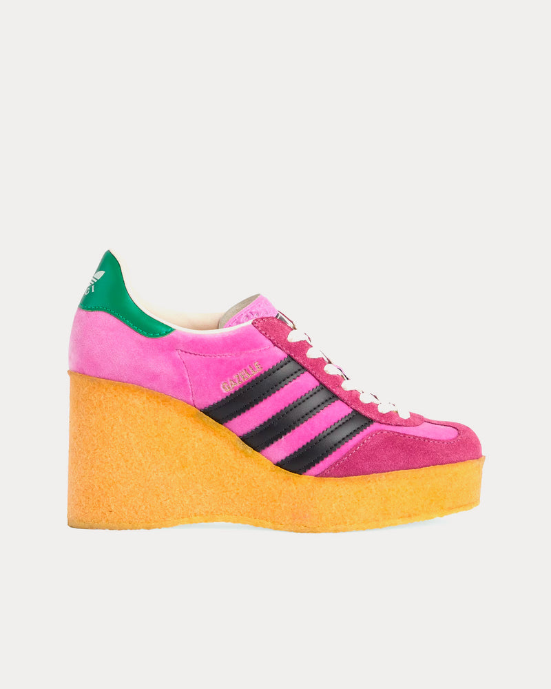 Adidas x Gucci Gazelle Wedge Pink Velvet Low Top Sneakers - 1