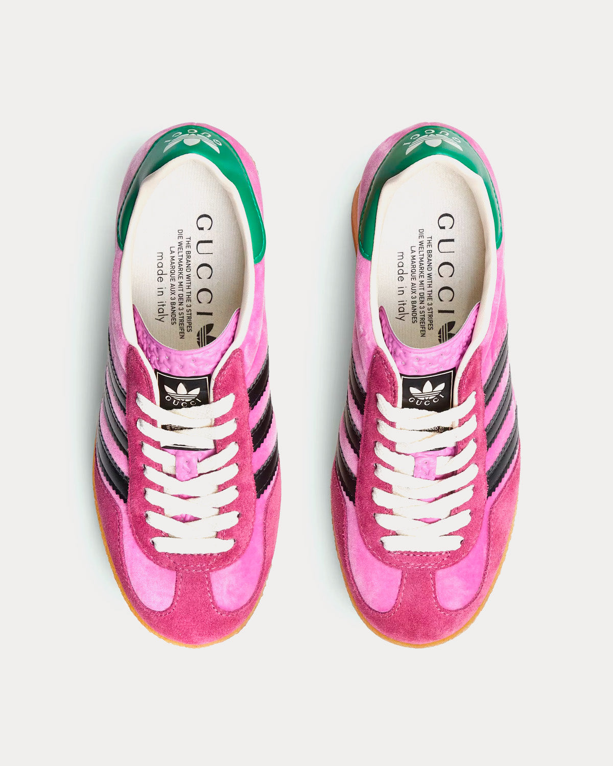 Adidas x Gucci Gazelle Wedge Pink Velvet Low Top Sneakers Sneak in Peace