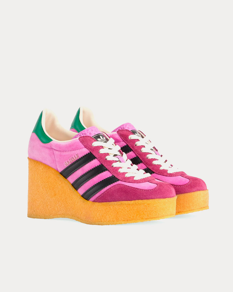 Adidas x Gucci Gazelle Wedge Pink Velvet Low Top Sneakers - 3