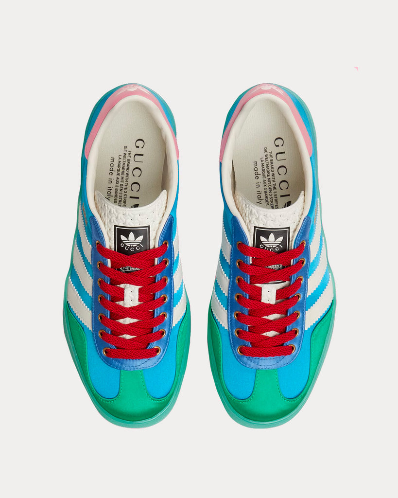 Adidas x Gucci Gazelle Light Blue Silk Duchesse Low Top Sneakers