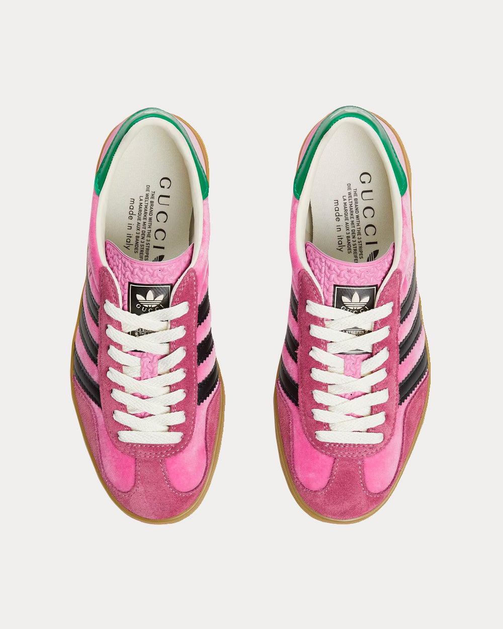 Adidas x Gucci Gazelle Pink Velvet Low Top Sneakers - 2