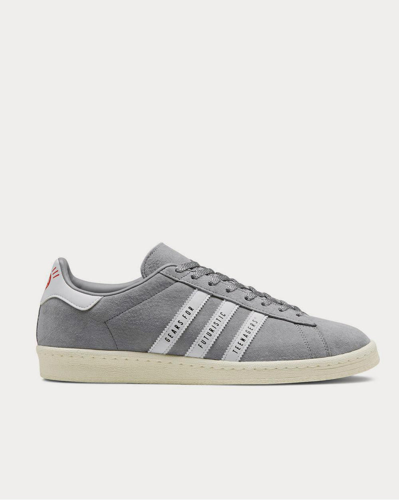 Adidas x Human Made Campus Leather-Trimmed Suede Gray low top sneakers - 1