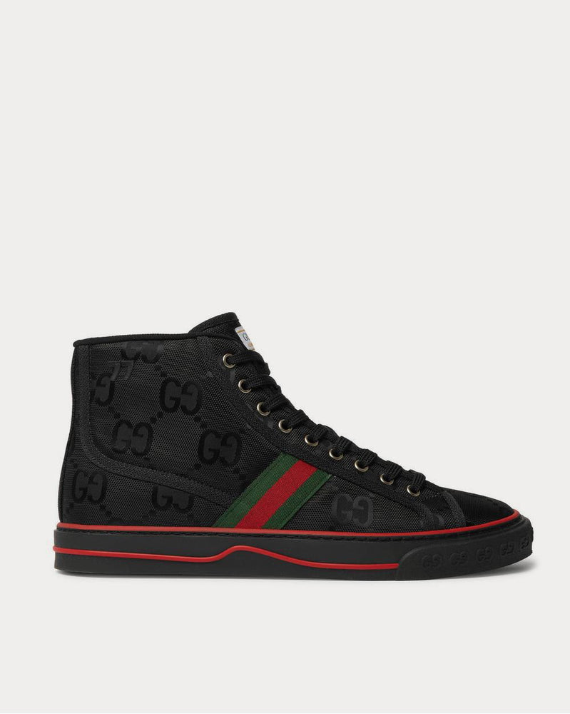 Gucci Off the Grid Webbing-Trimmed Monogrammed ECONYL Canvas High-Top  Black high top sneakers - 1