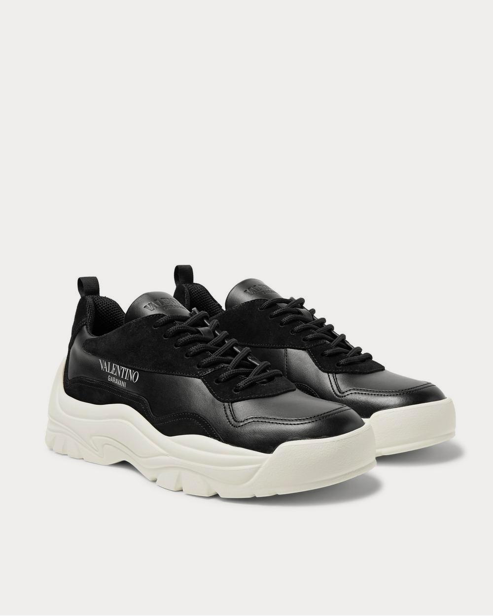 Valentino Gumboy Suede-Trimmed Leather  Black low top sneakers - 2