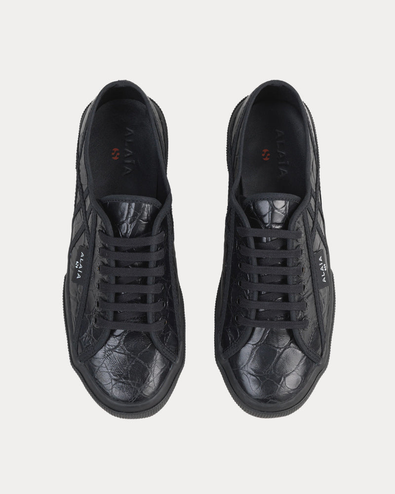 Alaïa x Superga Leather Black Low Top Sneakers - 2