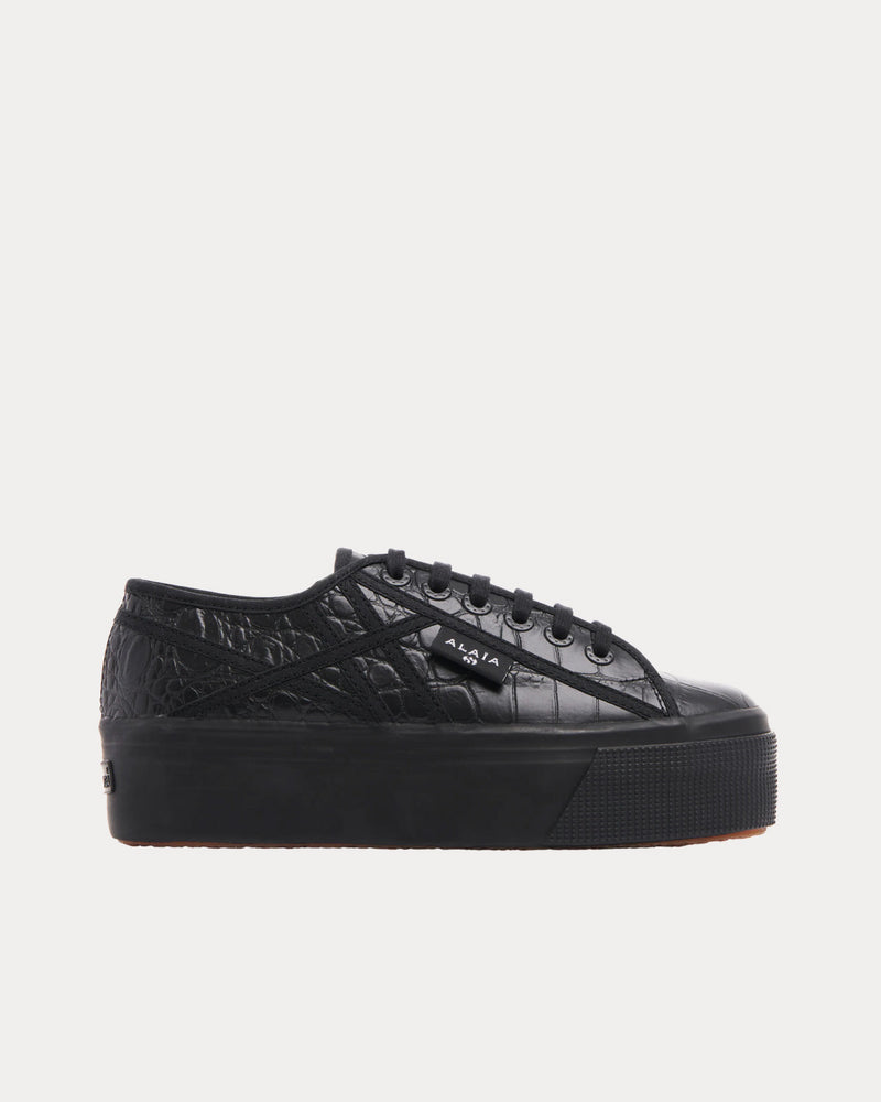 Alaïa x Superga Platform Black Low Top Sneakers - 1