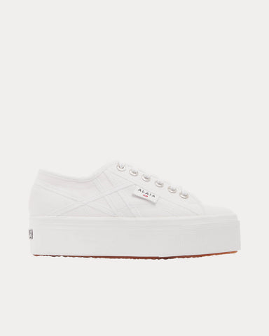 Alaïa x Superga Platform White Low Top Sneakers