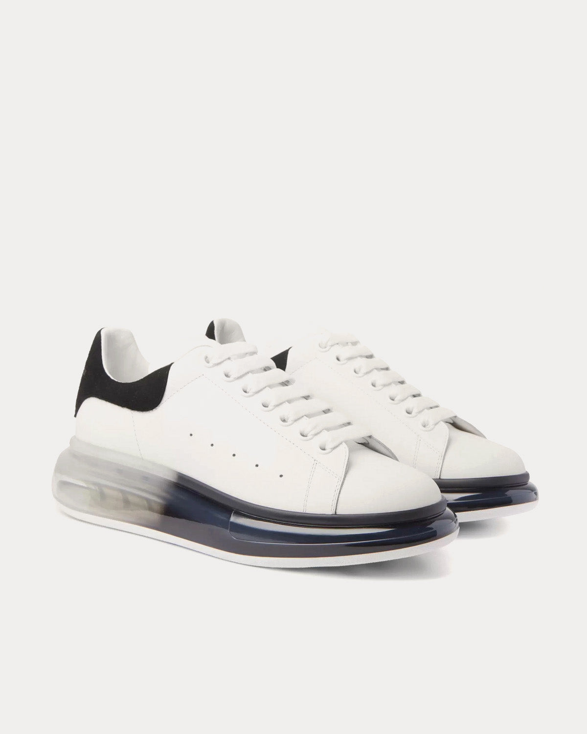 Alexander McQueen Oversized Transparent Sole White / Black Low Top Sneakers - 3