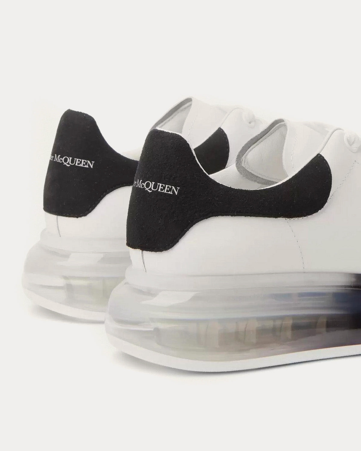 Alexander McQueen Oversized Transparent Sole White / Black Low Top Sneakers - 4