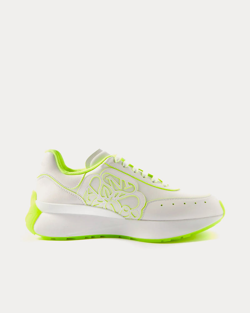 Alexander McQueen Sprint Runner White / Acid Yellow Low Top Sneakers - 1