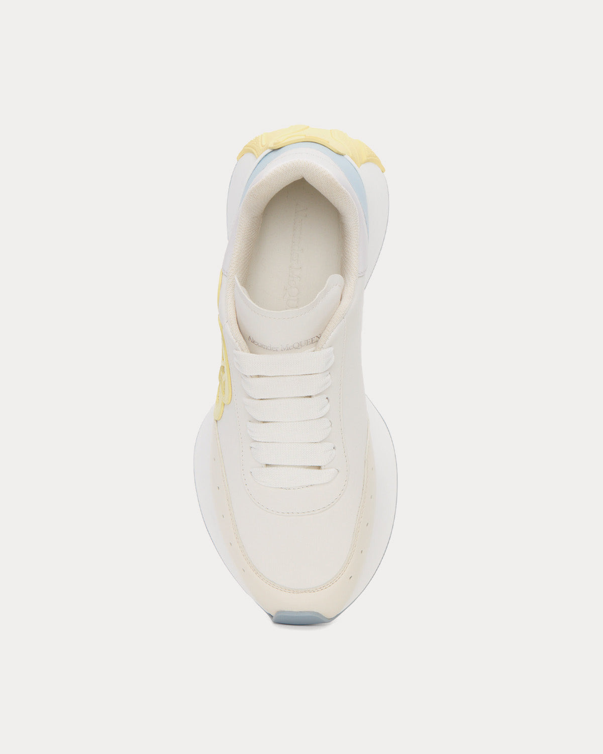 Alexander McQueen Sprint Runner White / Yellow / Spring Blue Low Top Sneakers - 2