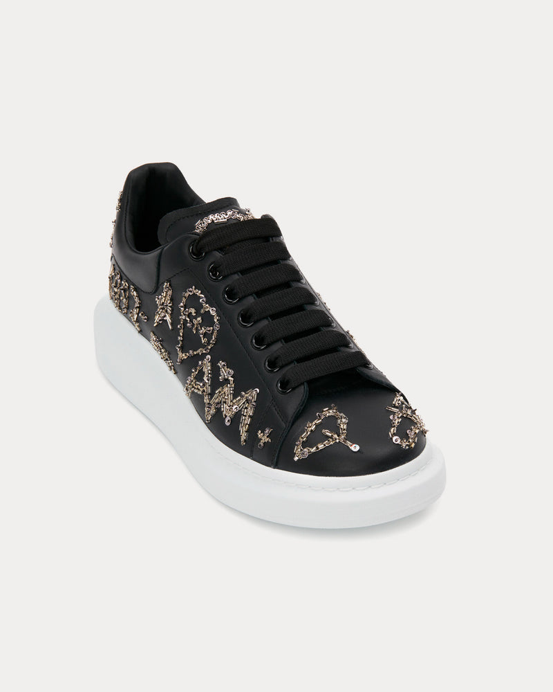 Alexander McQueen Oversized Tree Graffiti Black / Silver Low Top Sneakers - 3