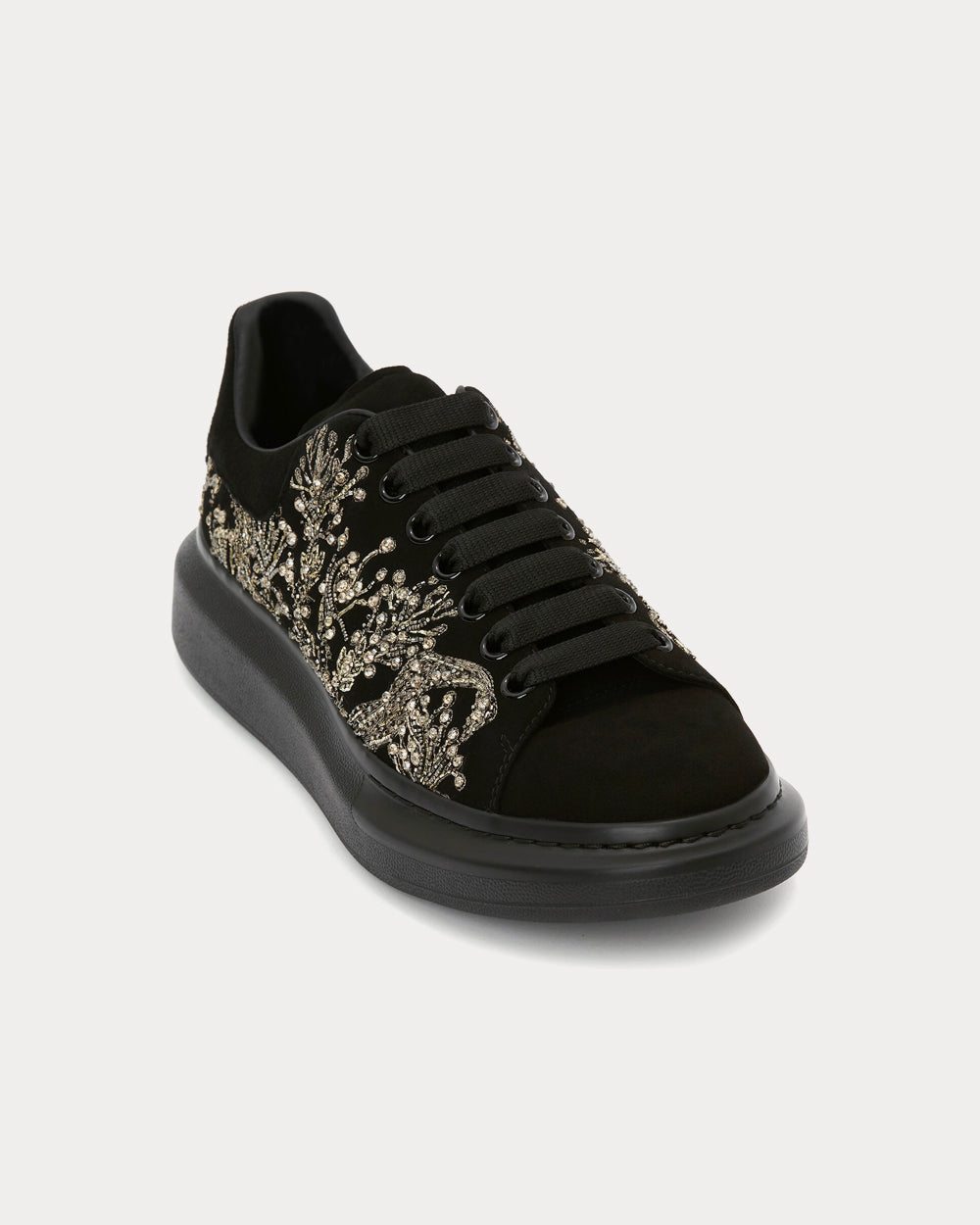 Alexander McQueen Oversized Black Silver Low Top Sneakers Sneak in Peace