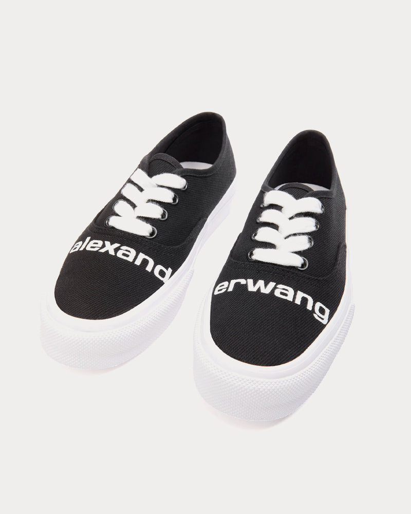 Alexander Wang Dropout Canvas Logo Black Low Top Sneakers - 2