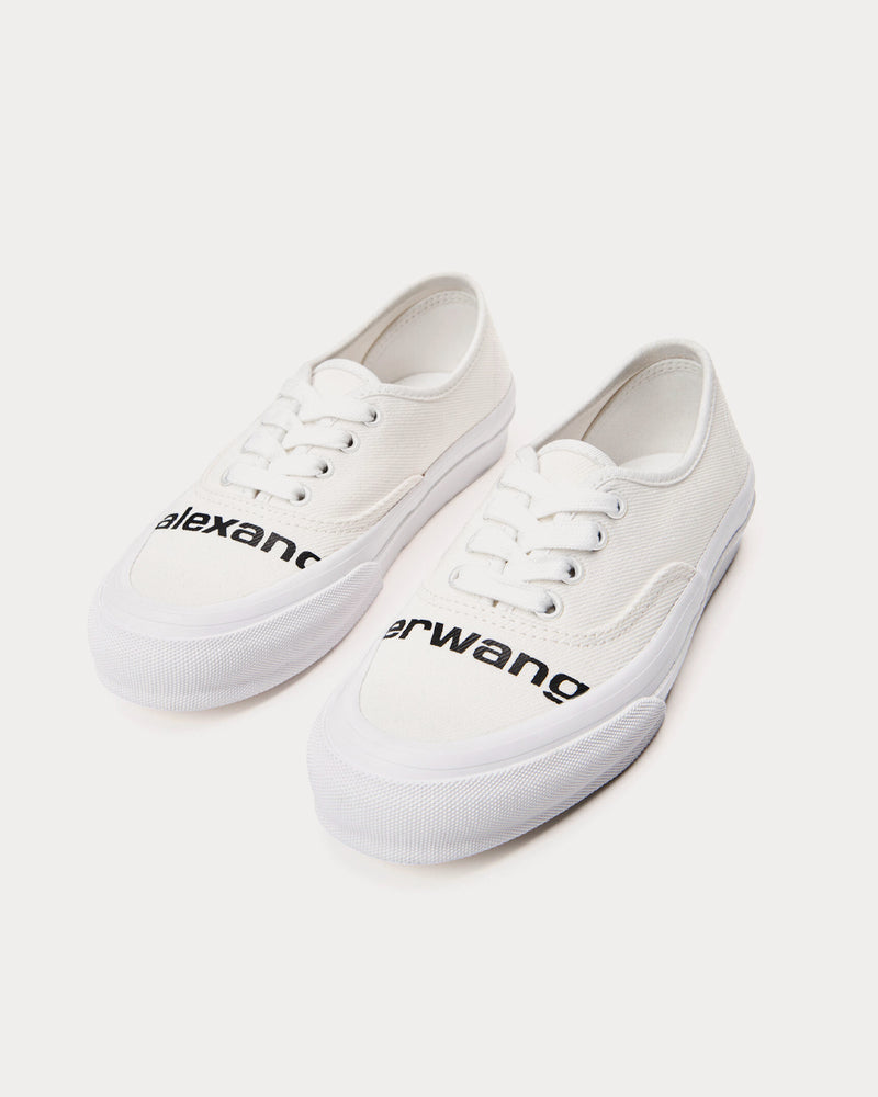 Alexander Wang Dropout Canvas Logo White Low Top Sneakers - 2