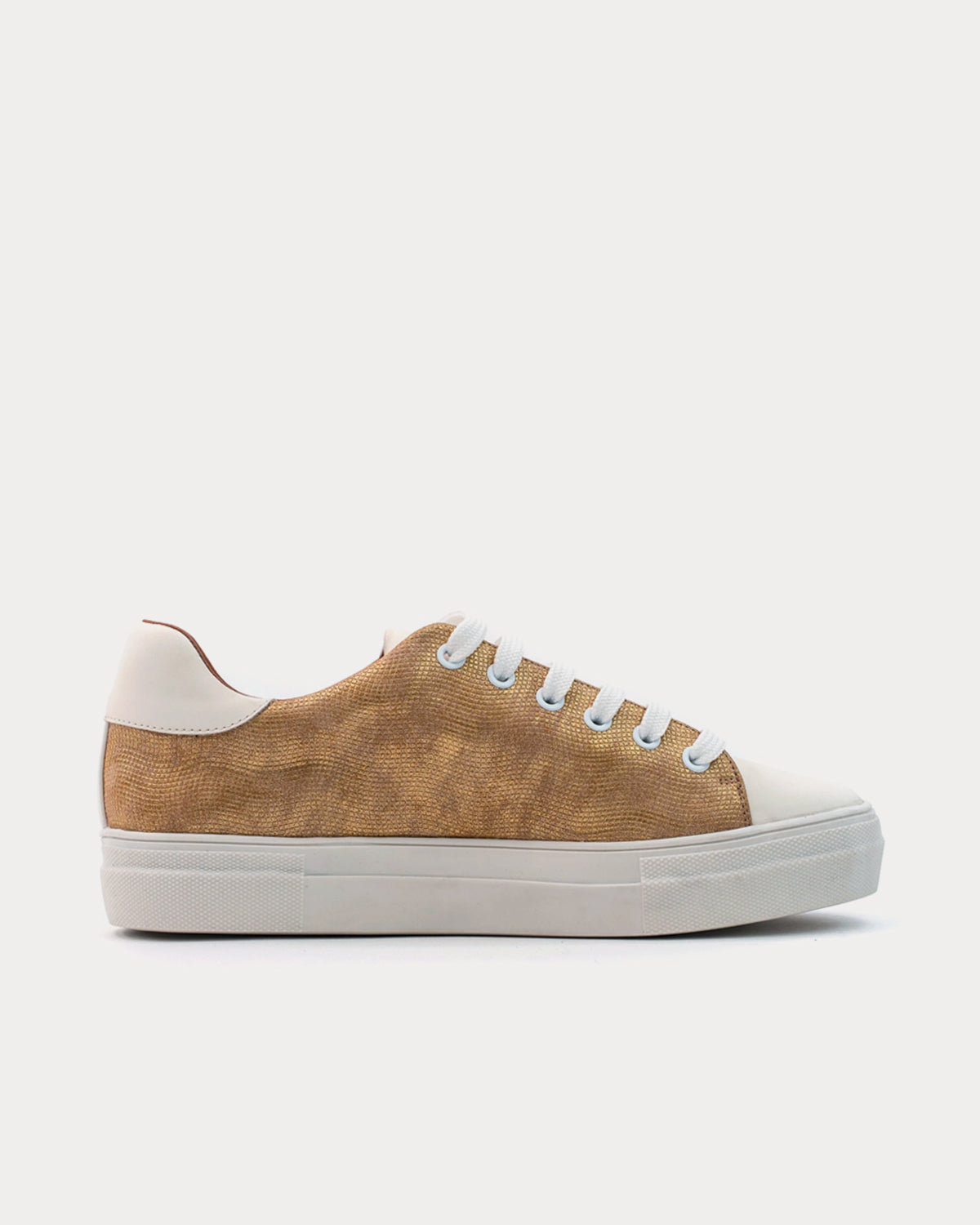 Allkind Lucy Vegan Leather Lace Gold Low Top Sneakers - 1