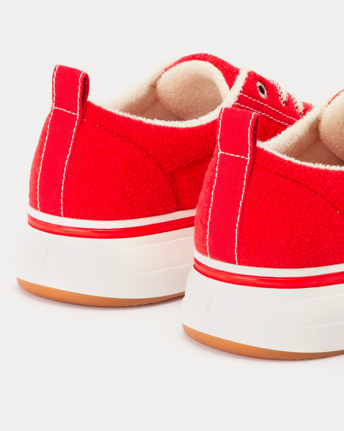 AMI 1980 Canvas Red Low Top Sneakers - 3