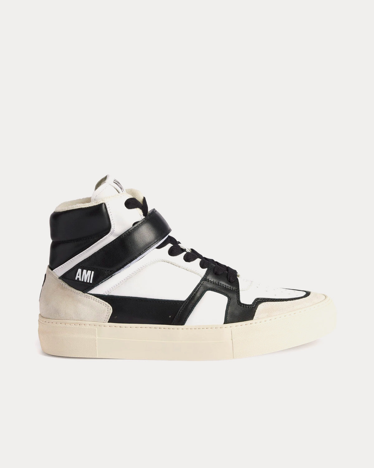 AMI Ami De Coeur Black / White High Top Sneakers - 1