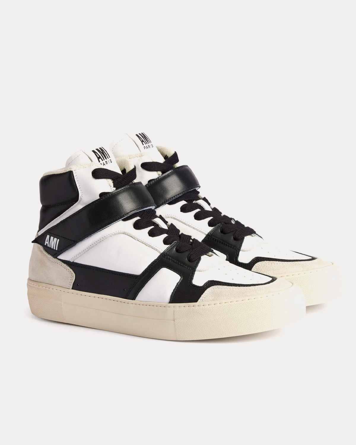 AMI Ami De Coeur Black / White High Top Sneakers - 3