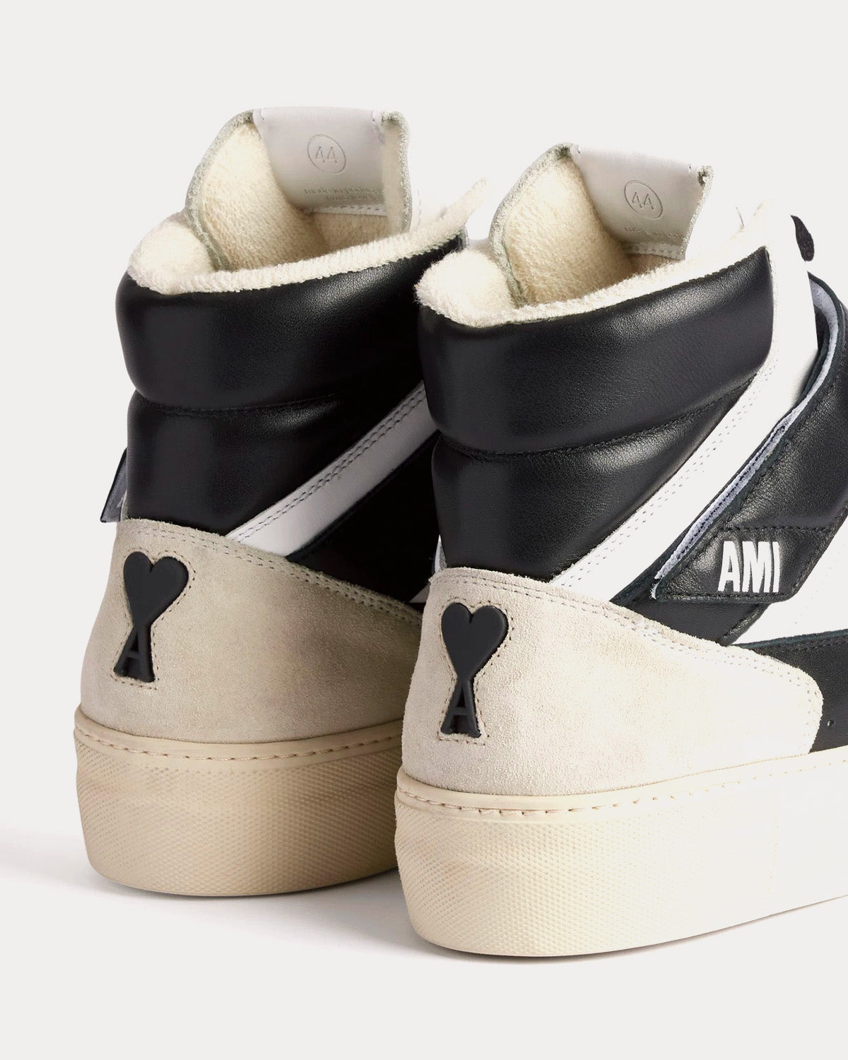 AMI Ami De Coeur Black / White High Top Sneakers - 4