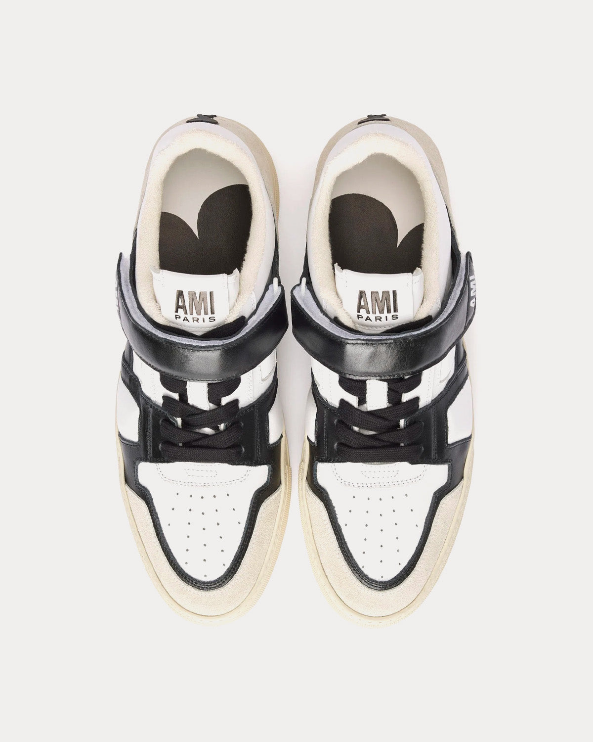 AMI Ami De Coeur Black / White Low Top Sneakers - 2