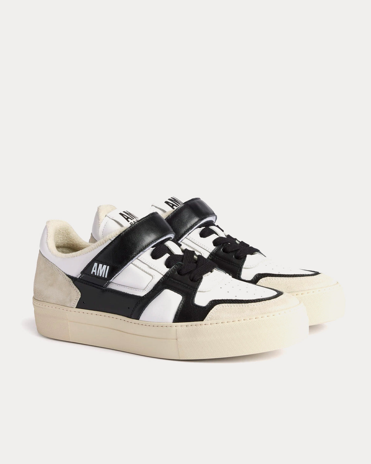 AMI Ami De Coeur Black / White Low Top Sneakers - 3