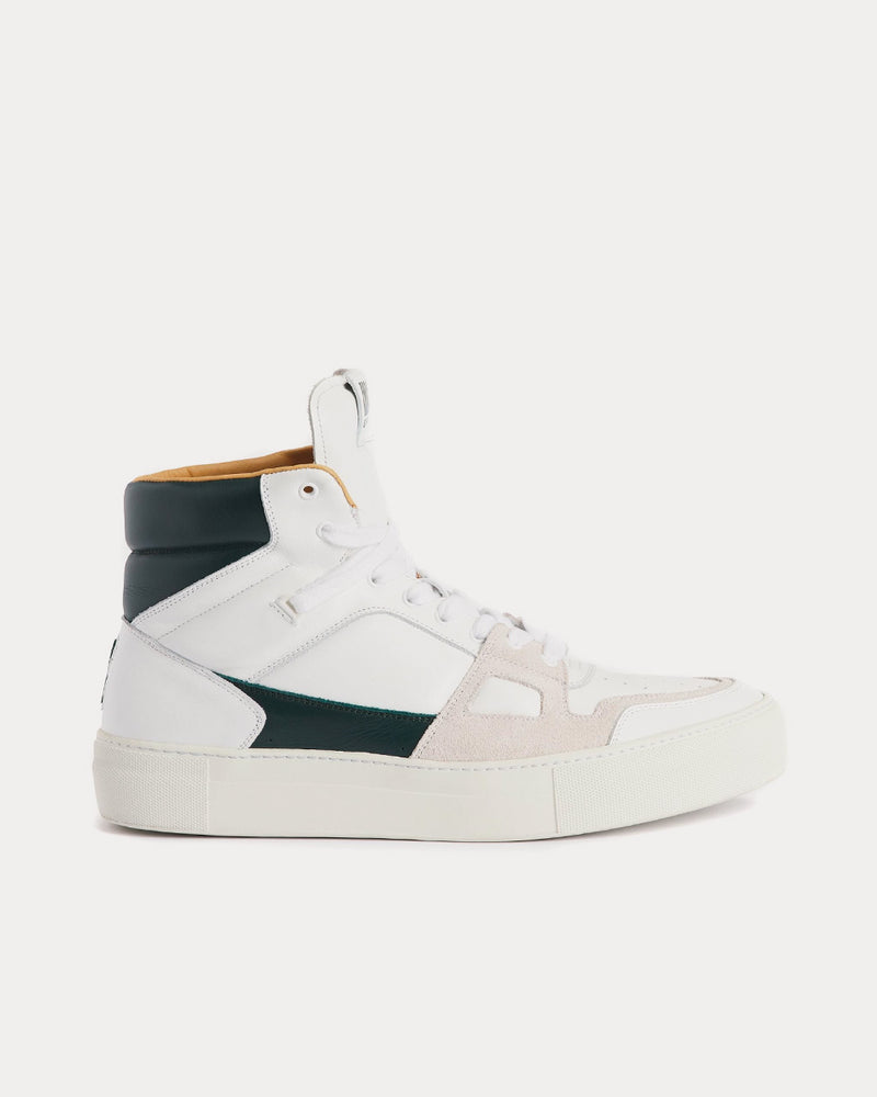 AMI Ami De Coeur White / Green Mid Top Sneakers - 1