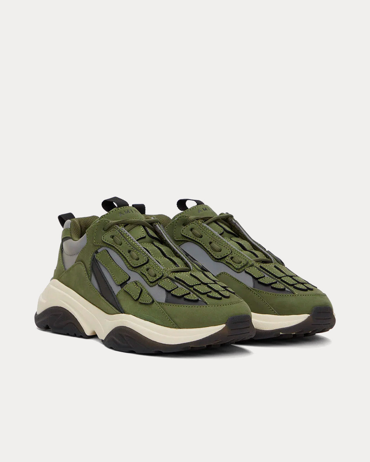 AMIRI Bone Runner Olive / Black Low Top Sneakers - Sneak in Peace