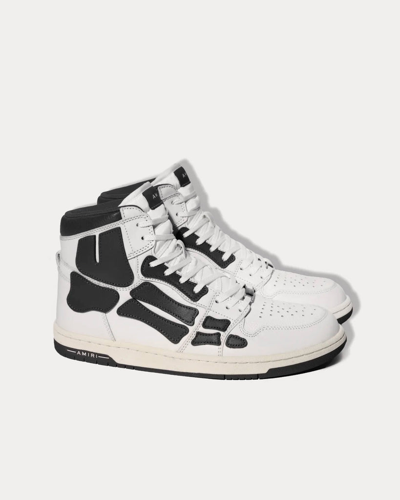 AMIRI Skel-Top Hi White / Black High Top Sneakers - Sneak in Peace