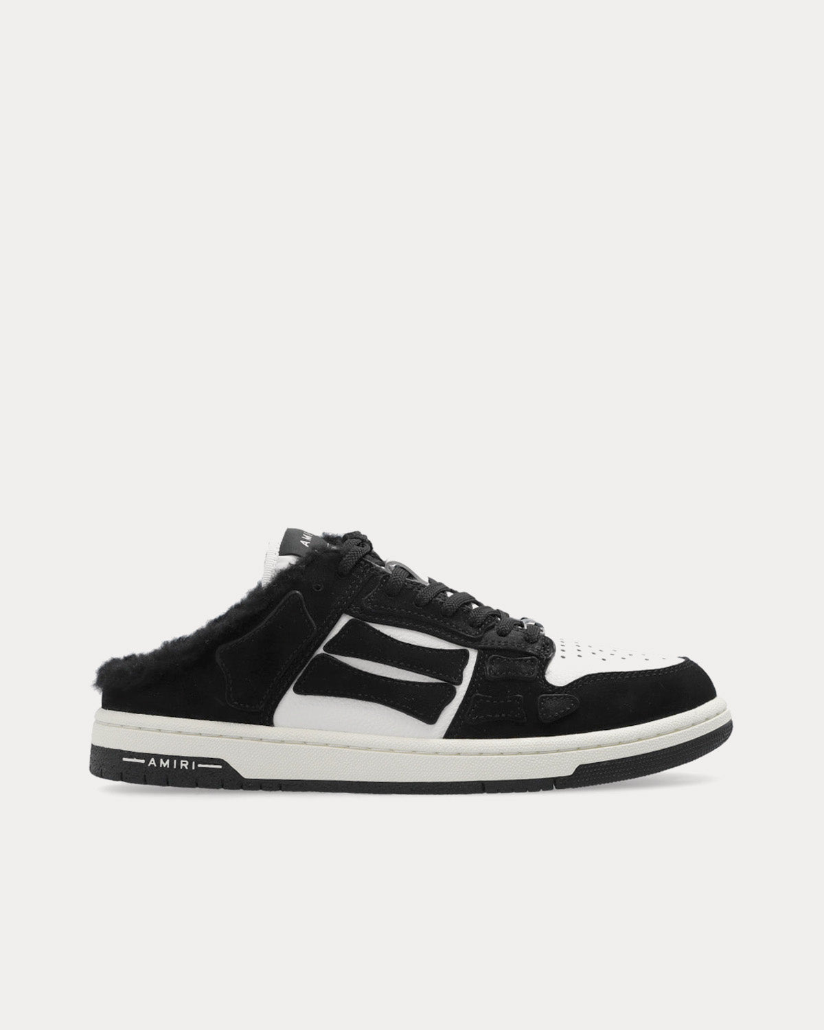 AMIRI Skel Top Shearling Mule Black Low Top Sneakers - 1