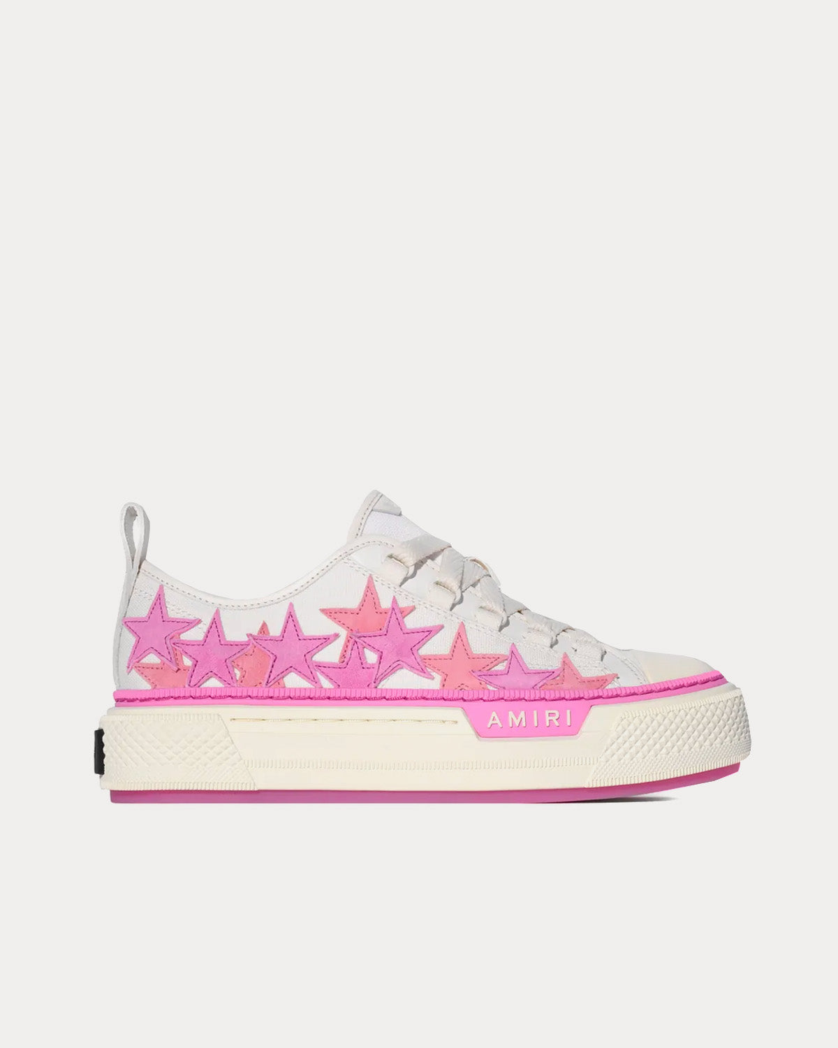 AMIRI Stars Court Low White / Pink Low Top Sneakers - 1