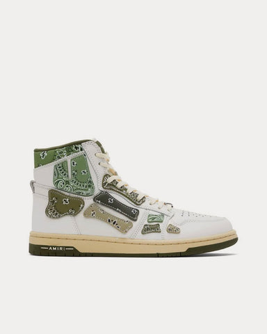 AMIRI Skel-Top Hi Bandana White / Olive High Top Sneakers