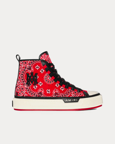 AMIRI Bandana MA Logo Court Hi Red High Top Sneakers