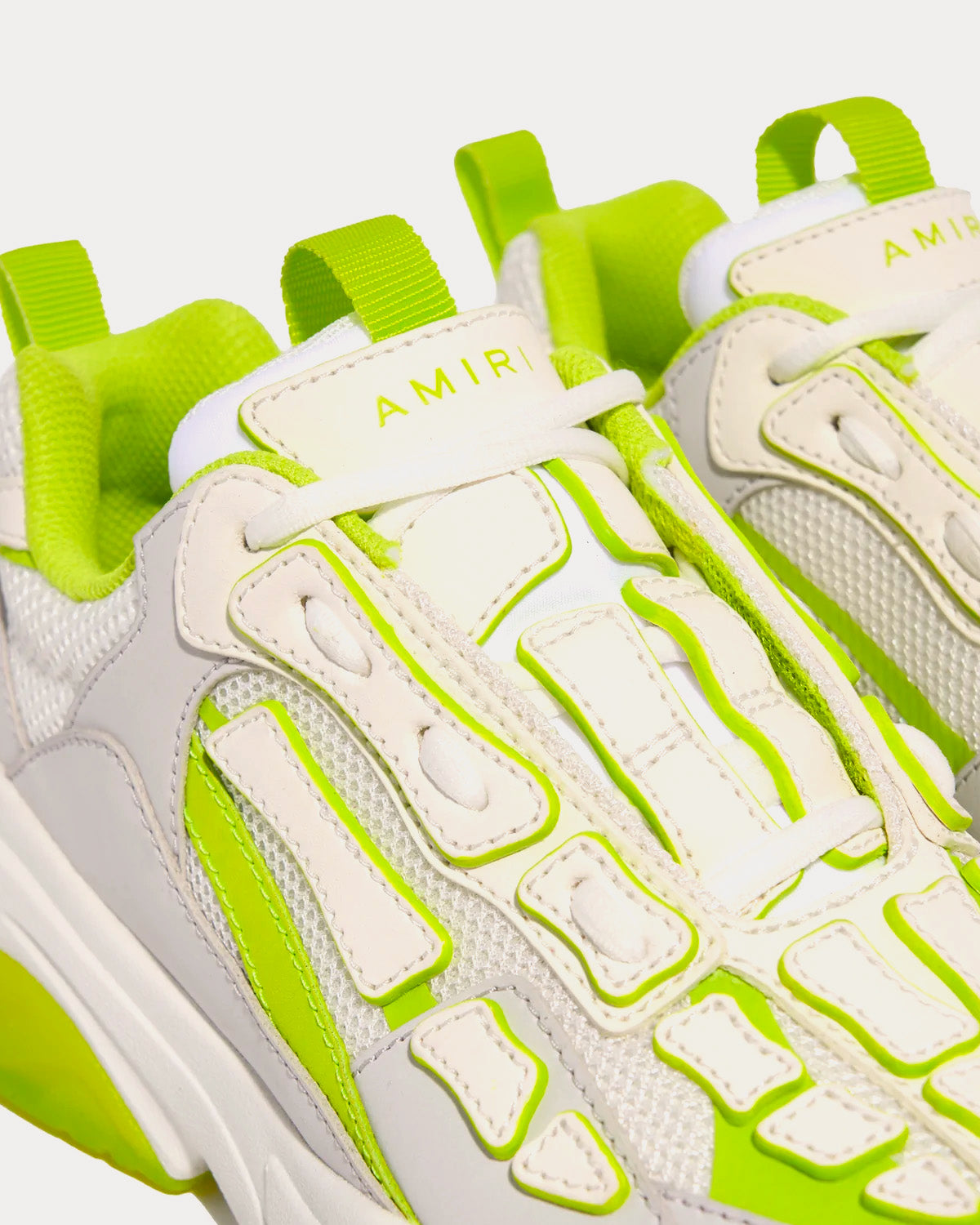 AMIRI Bone Runner Grey / Lime Low Top Sneakers - 5