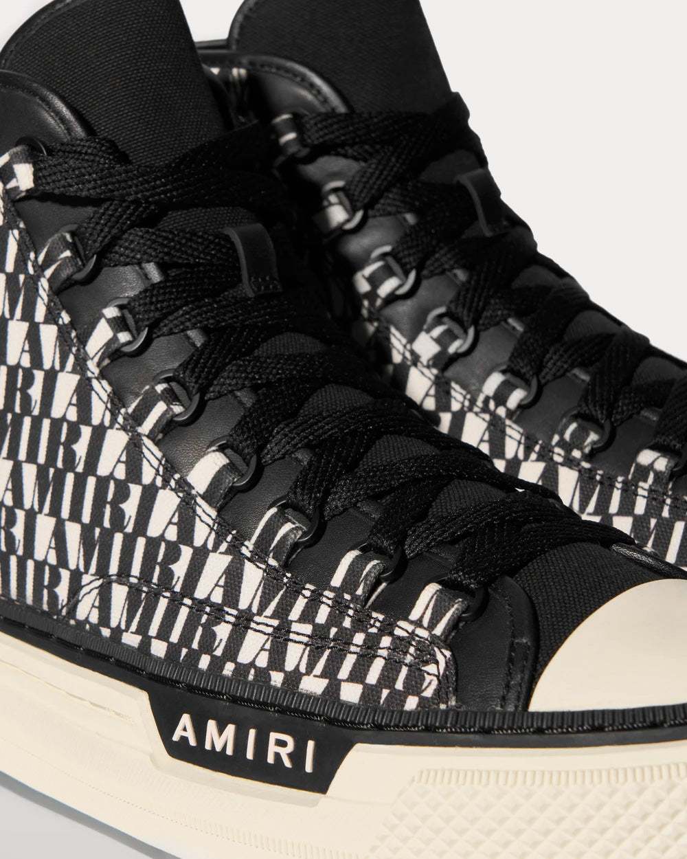 AMIRI Court Black / White High Top Sneakers - 5