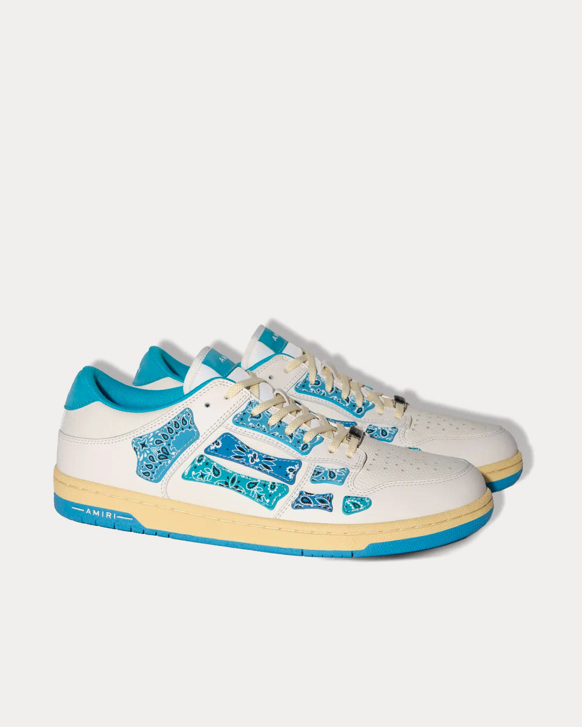 AMIRI Skel Top Bandana White / Blue Low Top Sneakers - 3