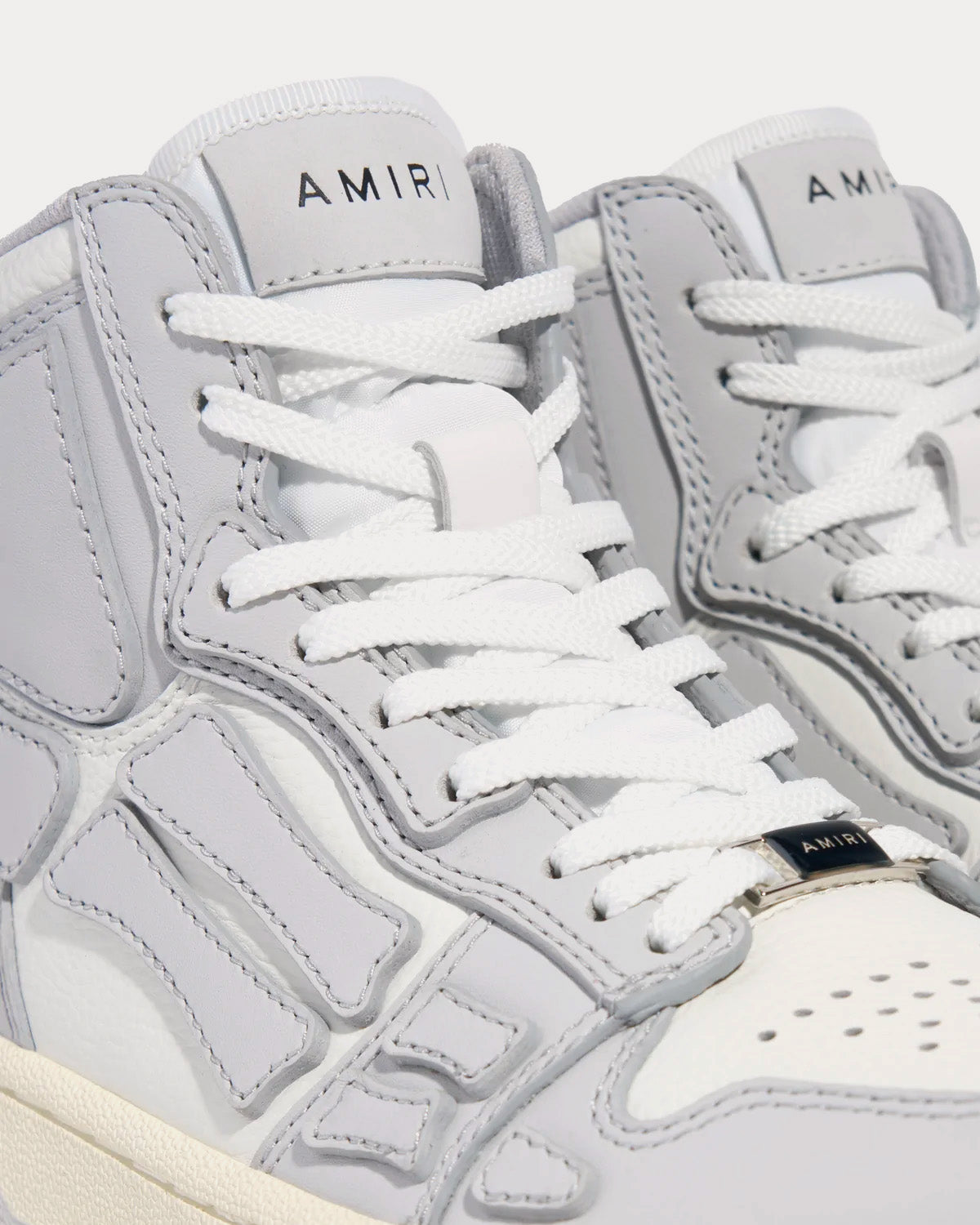 AMIRI Skel Top Hi Grey / White High Top Sneakers - 6