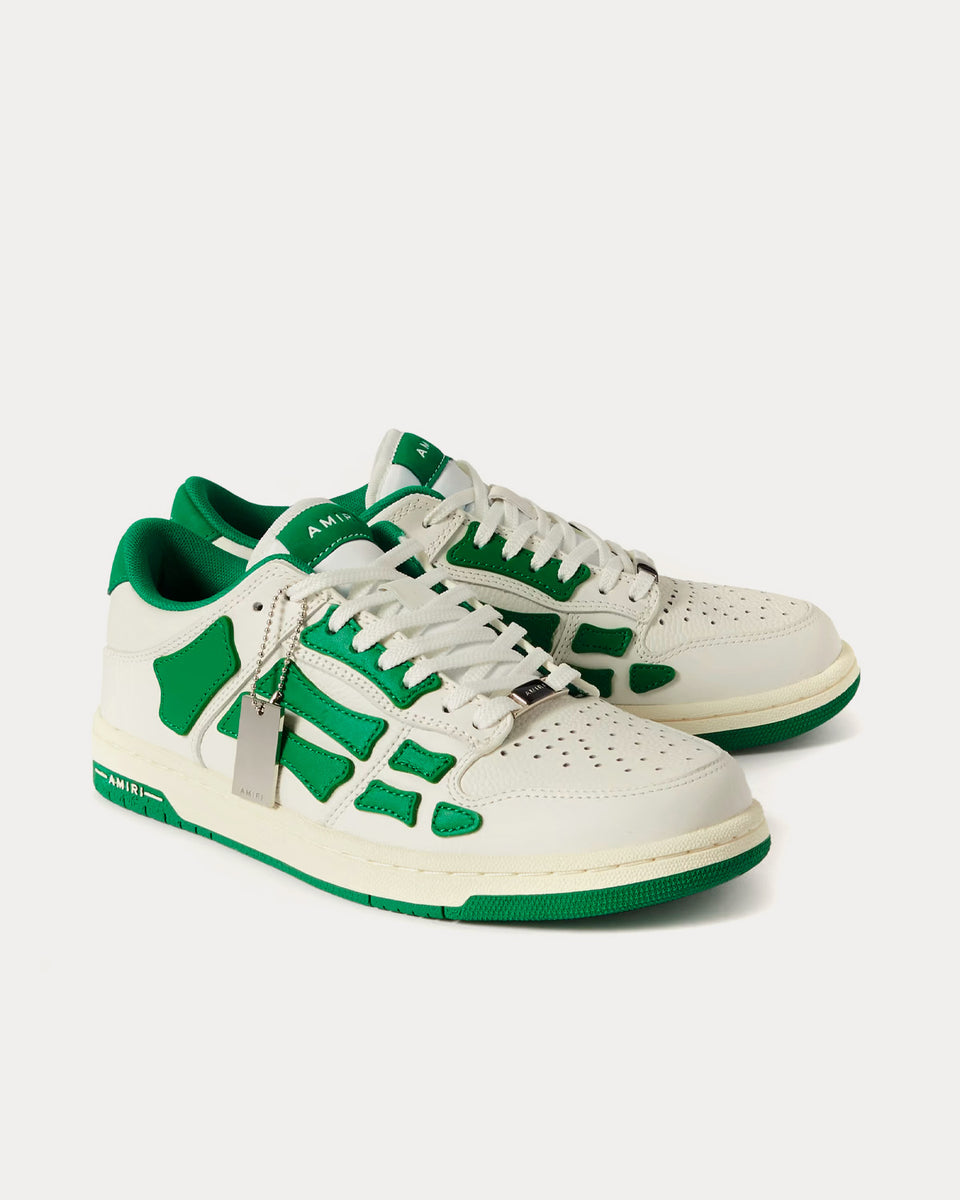 AMIRI Skel Top White / Green Low Top Sneakers - Sneak in Peace