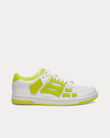 AMIRI Skel Top White / Lime Low Top Sneakers