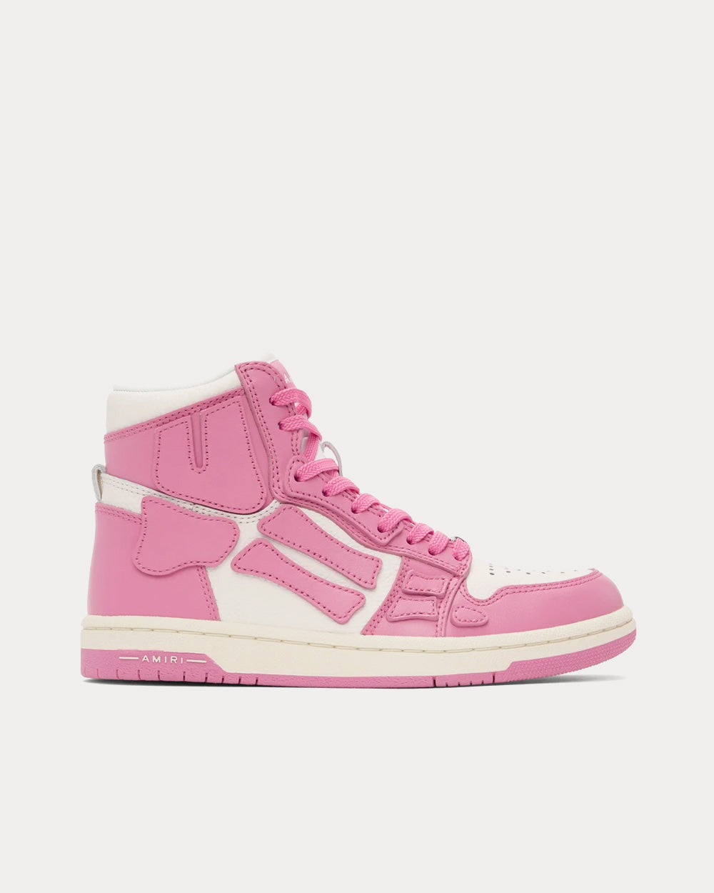 AMIRI Skel-Top Hi White / Pink High Top Sneakers - 1