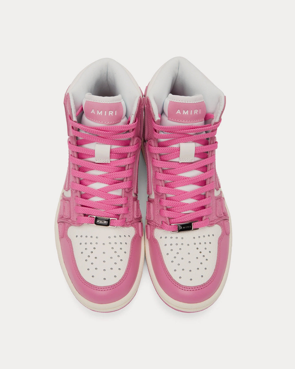 AMIRI Skel-Top Hi White / Pink High Top Sneakers - 2