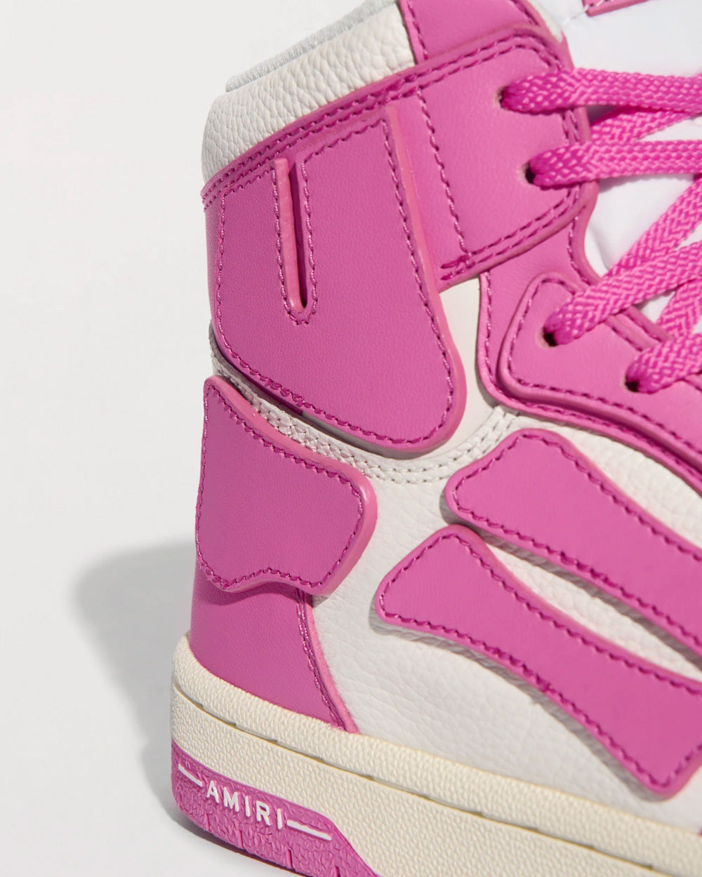 AMIRI Skel-Top Hi White / Pink High Top Sneakers - 5