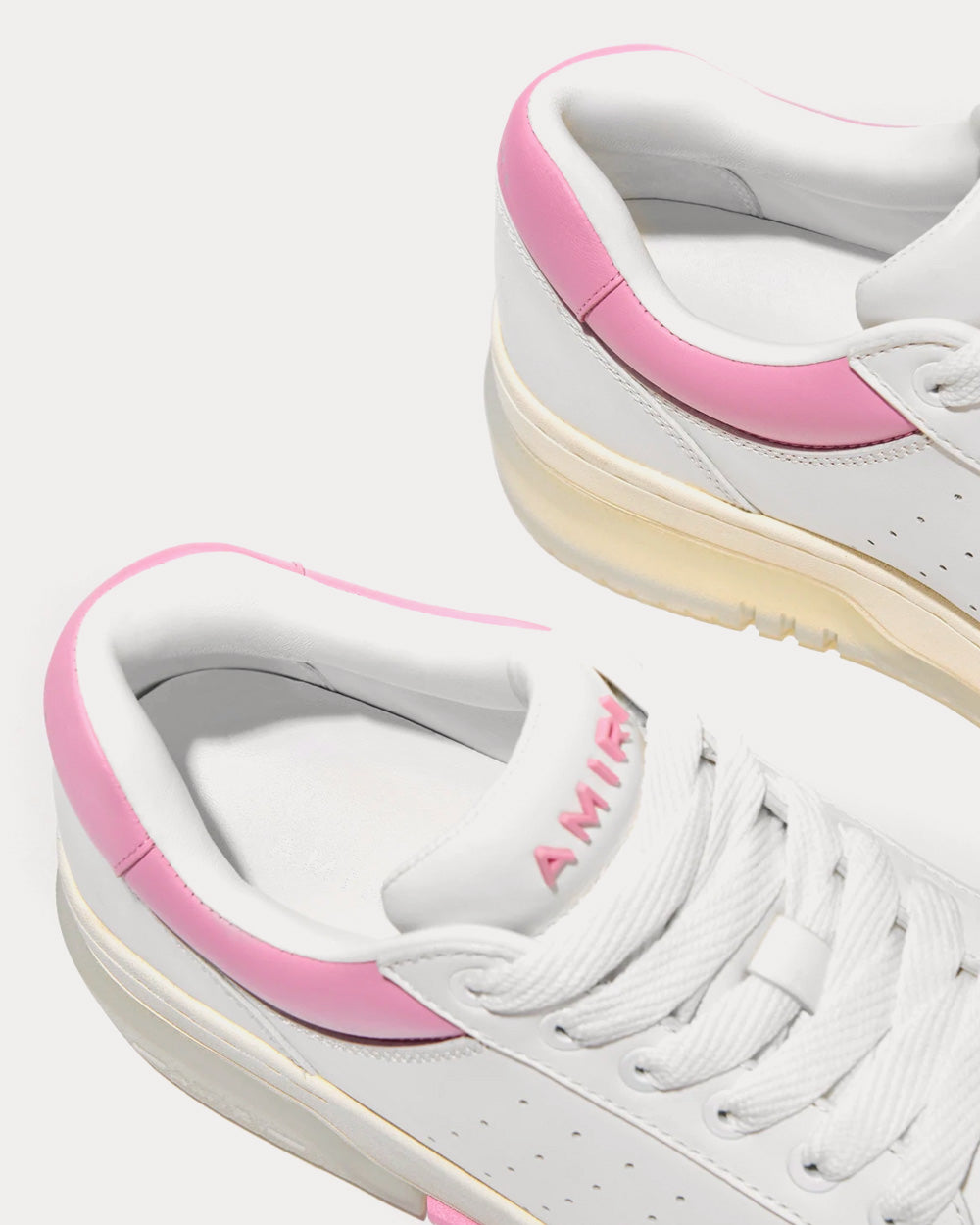 AMIRI Stadium Low White / Pink Low Top Sneakers - 5