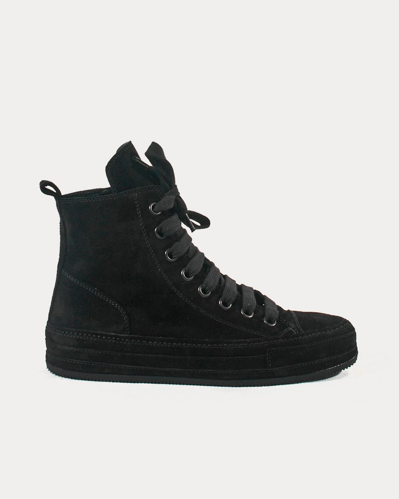 Ann Demeulemeester Suede Black High Top Sneakers - 1