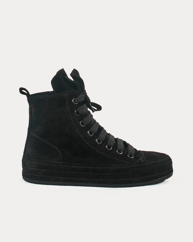 Ann Demeulemeester Suede Black High Top Sneakers