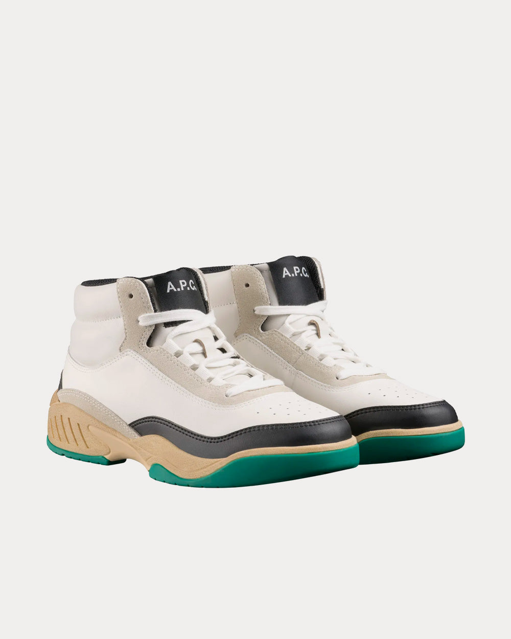 A.P.C. Andréa Haute Green High Top Sneakers - 3