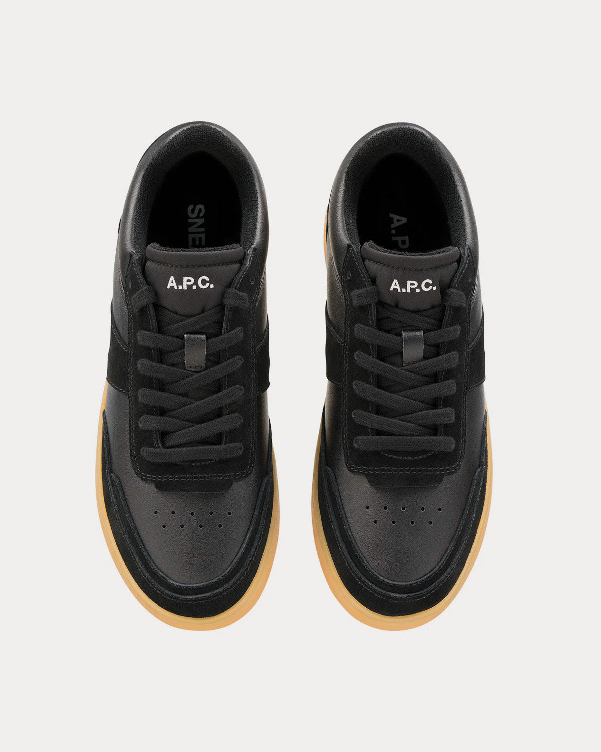 A.P.C. Plain Black Low Top Sneakers - 2