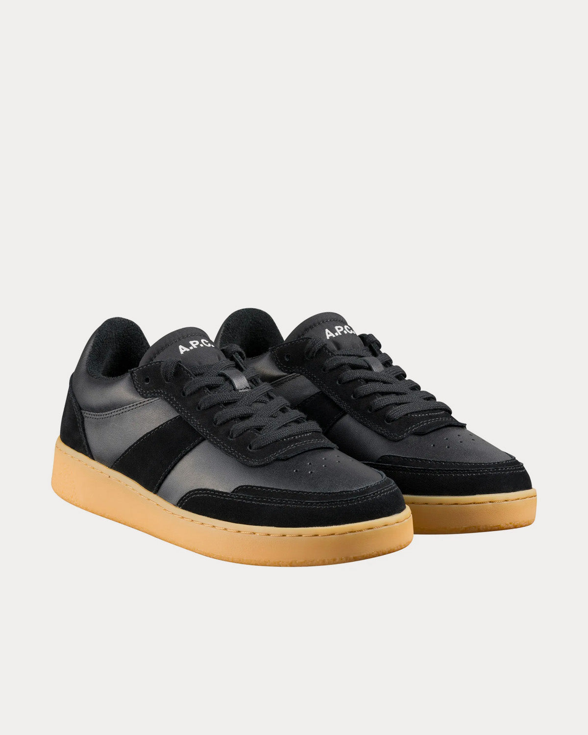 A.P.C. Plain Black Low Top Sneakers - 3