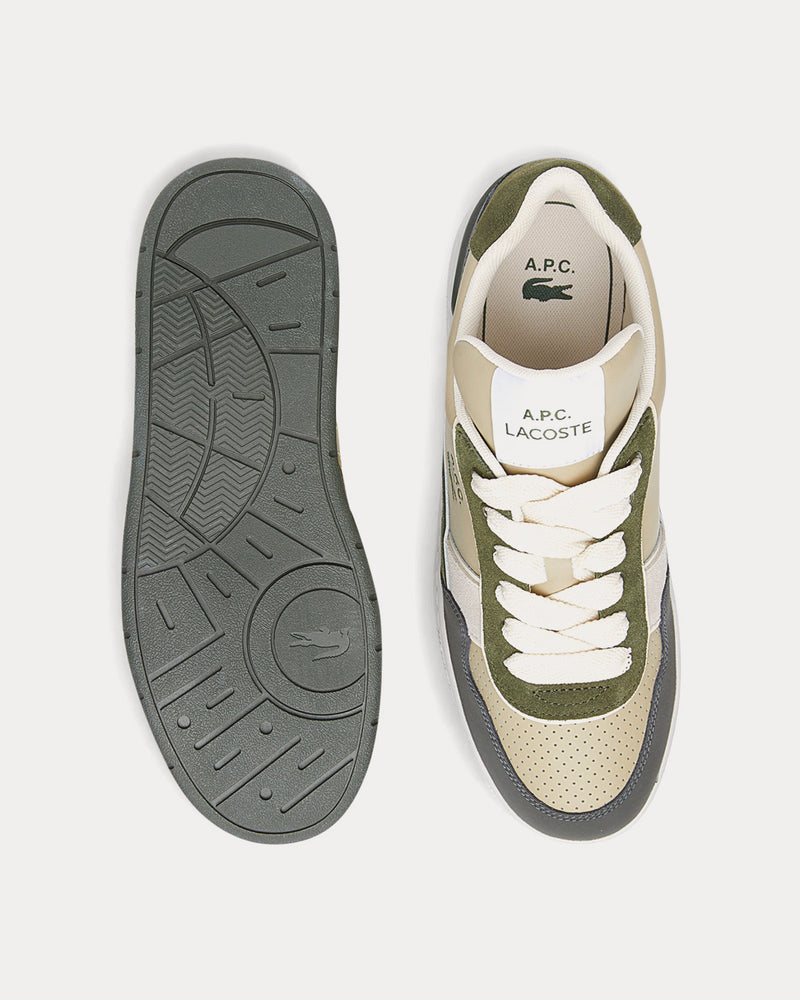 A.P.C. x Lacoste Ace Khaki / Off White Low Top Sneakers - 2